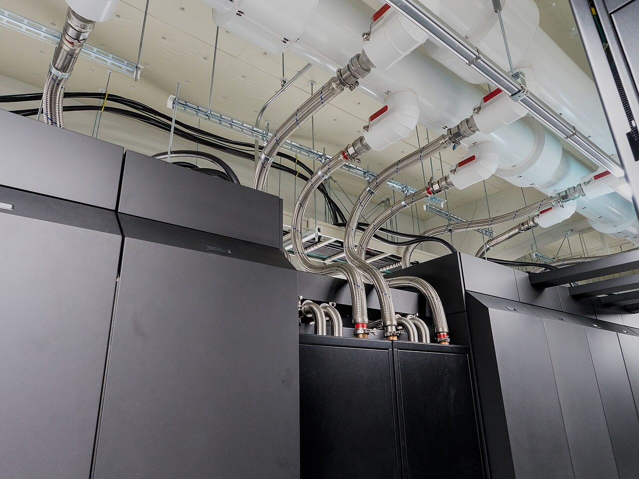 Liquid-cooled racks with cooling distribution at the TSUBAME3.0 supercomputer